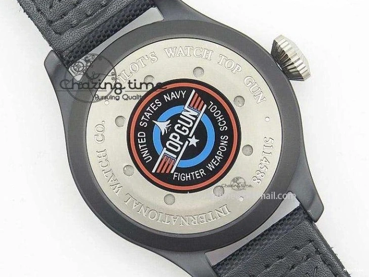 MIROTIME 0510 Durable Big Pilot 5019 Ceramic Case Black Dial Green Markers Asian 23J 7396